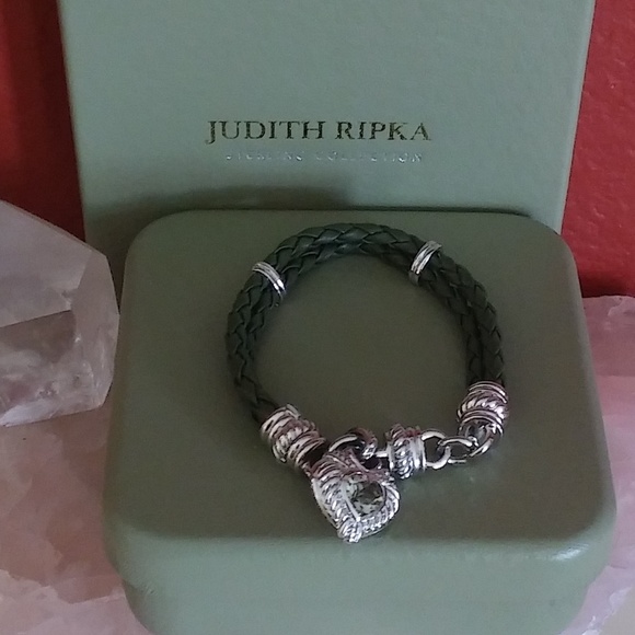 SOLD-Judith Ripka Leather Magnetic Bracelet - Picture 2 of 7